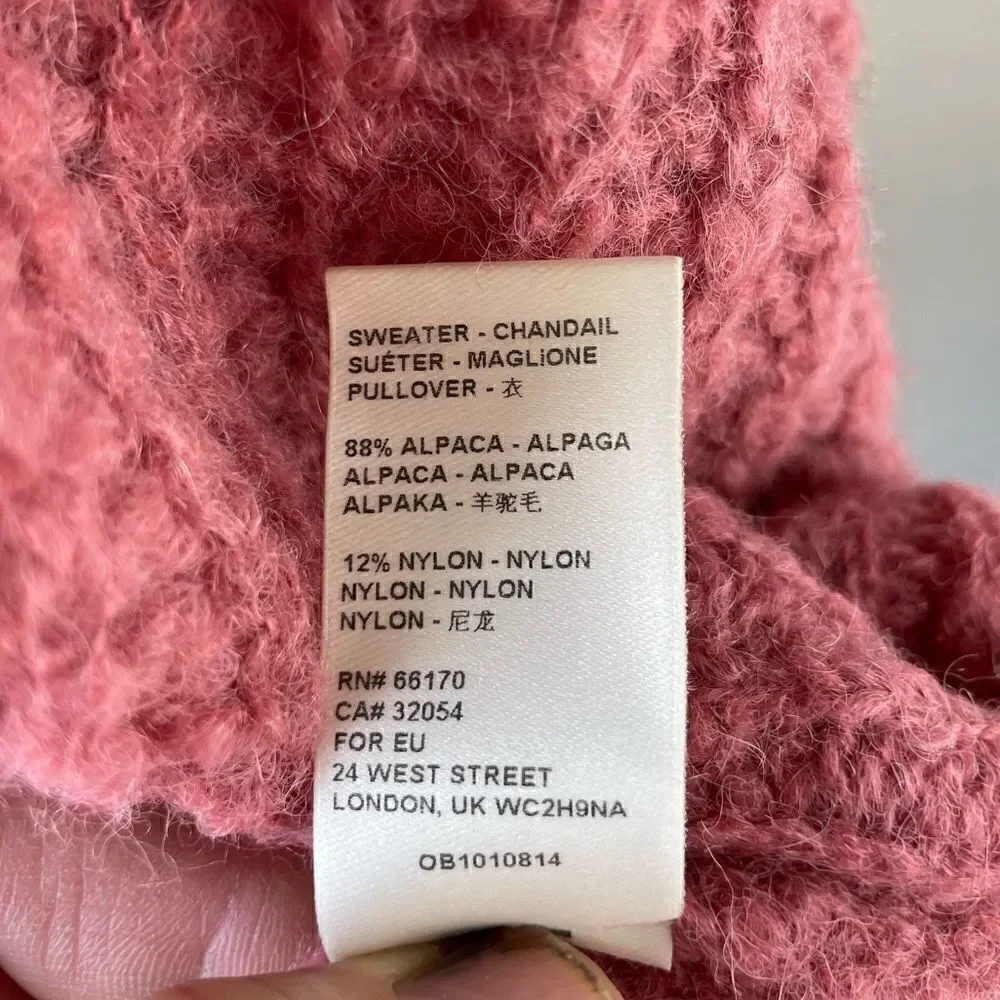 NWT Free People Alpaca Blend Oversized Cropped Sweater Size Small